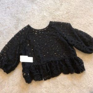 NWT kelly Rowland for JustFav black crocheted top